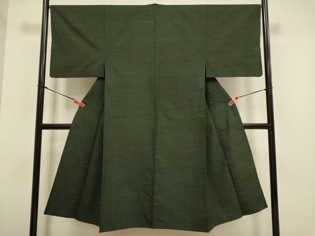 平和屋着物▽男性　紬　単衣　千歳茶色　正絹　逸品　DABH4716du