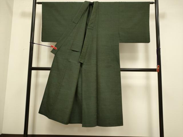 平和屋着物▽男性　紬　単衣　千歳茶色　正絹　逸品　DABH4716du