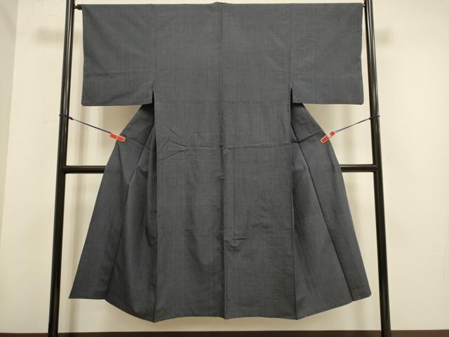 平和屋着物▽男性　紬　単衣　格子　正絹　逸品　DABH4718du