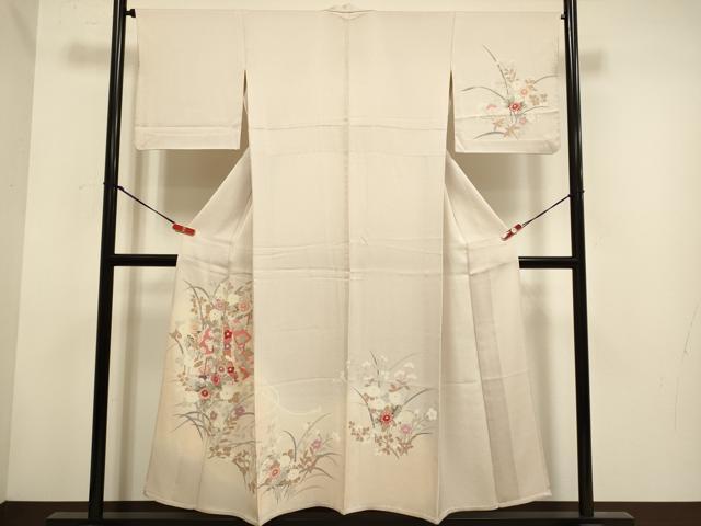 平和屋着物▽訪問着　単衣　誰が袖花文　暈し染め　正絹　逸品　DABH4739du