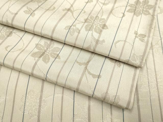 平和屋着物▽上質な小紋　単衣　もじり織　花唐草文　正絹　逸品　DABH4753du