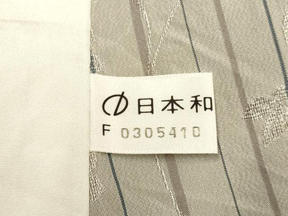 平和屋着物▽上質な小紋　単衣　もじり織　花唐草文　正絹　逸品　DABH4753du