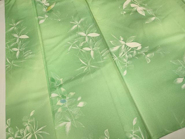 平和屋着物▽上質な小紋　単衣　枝葉文　暈し染め　正絹　逸品　未使用　DABH4756du