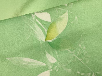 平和屋着物▽上質な小紋　単衣　枝葉文　暈し染め　正絹　逸品　未使用　DABH4756du