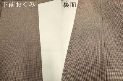 平和屋着物▽上質なお召　単衣　格子　正絹　逸品　DABH4761du