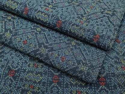 平和屋着物▽本塩沢　単衣　花菱文　正絹　逸品　DABH4762du