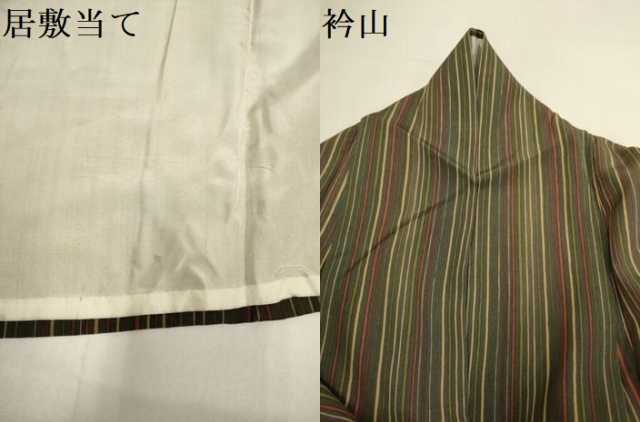 平和屋着物▽上質な小紋　単衣　縞　正絹　逸品　DABH4763du