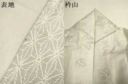 平和屋着物▽本場大島紬　単衣　白大島　9マルキ　蔦の葉間道　正絹　逸品　DABH4764du