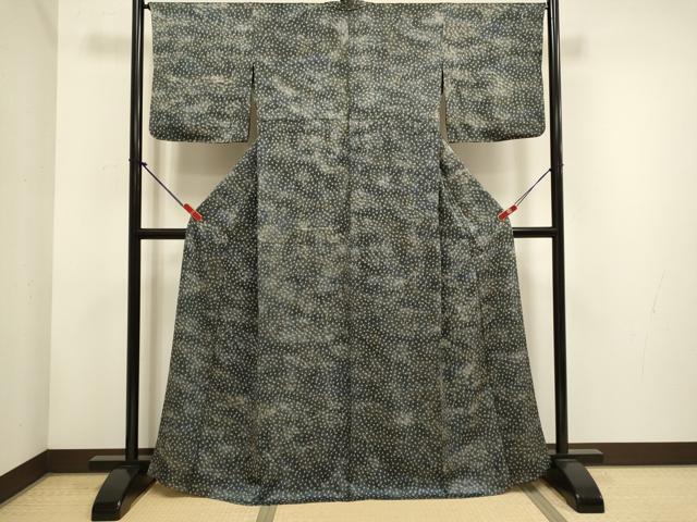 平和屋着物▽上質な小紋　単衣　霞文　正絹　逸品　DABH4765du