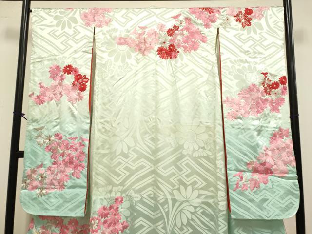 平和屋本店●お引きずり・お引き摺り・引き振袖　和装　結婚式　舞妓　芸妓　芸者　衣装　駒刺繍　総刺繍　花鳥文　銀糸　逸品　DABH4772du
