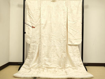平和屋本店●白無垢　白打掛　お引きずり　和装　婚礼　結婚式　花嫁　神社挙式　御所車花文　逸品　DABH4773du