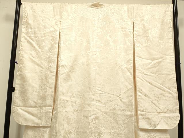 平和屋本店●白無垢　白打掛　お引きずり　和装　婚礼　結婚式　花嫁　神社挙式　御所車花文　逸品　DABH4773du