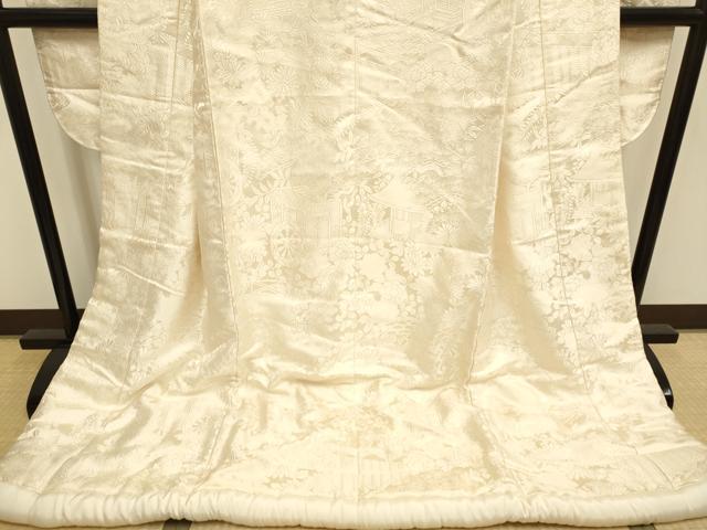 平和屋本店●白無垢　白打掛　お引きずり　和装　婚礼　結婚式　花嫁　神社挙式　御所車花文　逸品　DABH4773du