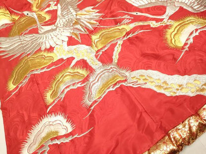 平和屋本店●色打掛　お引きずり　和装　婚礼　結婚式　花嫁　神社挙式　総刺繍　飛鶴松文　金銀糸　逸品　DABH4774du