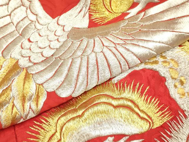 平和屋本店●色打掛　お引きずり　和装　婚礼　結婚式　花嫁　神社挙式　総刺繍　飛鶴松文　金銀糸　逸品　DABH4774du