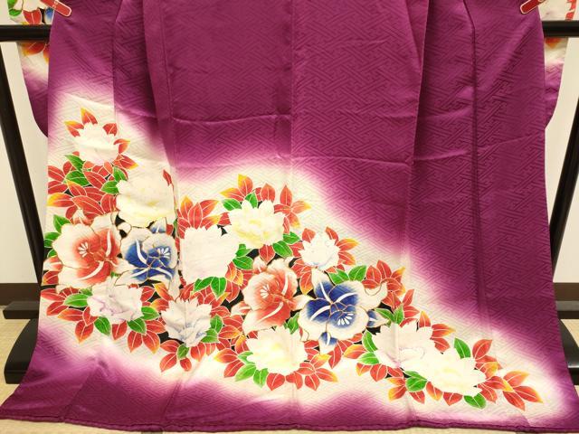 平和屋本店●お引きずり・お引き摺り・引き振袖　和装　結婚式　舞妓　芸妓　芸者　衣装　駒刺繍　草花文　暈し染め　逸品　DABH4775du
