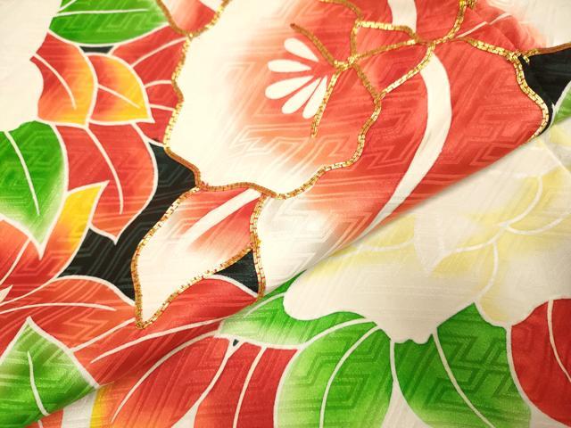 平和屋本店●お引きずり・お引き摺り・引き振袖　和装　結婚式　舞妓　芸妓　芸者　衣装　駒刺繍　草花文　暈し染め　逸品　DABH4775du