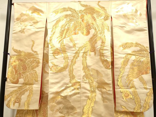 平和屋本店●色打掛　お引きずり　和装　婚礼　結婚式　花嫁　神社挙式　鳳凰松文　金糸　逸品　DABH4778du