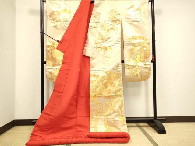 平和屋本店●色打掛　お引きずり　和装　婚礼　結婚式　花嫁　神社挙式　鳳凰松文　金糸　逸品　DABH4778du