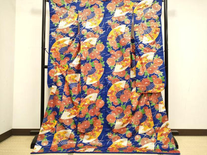 平和屋本店●お引きずり・お引き摺り・引き振袖　和装　結婚式　舞妓　芸妓　芸者　衣装　扇面花文　金彩　逸品　DABH4780du