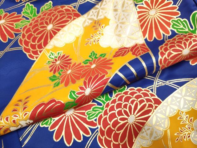 平和屋本店●お引きずり・お引き摺り・引き振袖　和装　結婚式　舞妓　芸妓　芸者　衣装　扇面花文　金彩　逸品　DABH4780du
