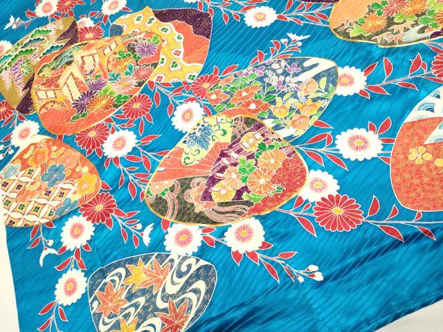 平和屋本店●お引きずり・引き振袖 和装 結婚式 舞妓 芸妓 芸者 衣装 駒刺繍 貝合わせ御所車花文 暈し染め 金彩 逸品 DABH4784du