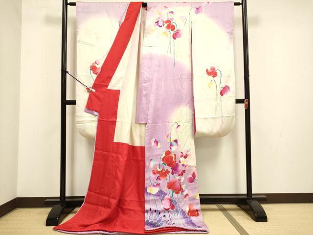 平和屋本店●お引きずり・お引き摺り・引き振袖 和装 結婚式 舞妓 芸妓 芸者 衣装 花衣 如月 スイトピー 暈し染め 金銀彩 逸品 DABH4786du
