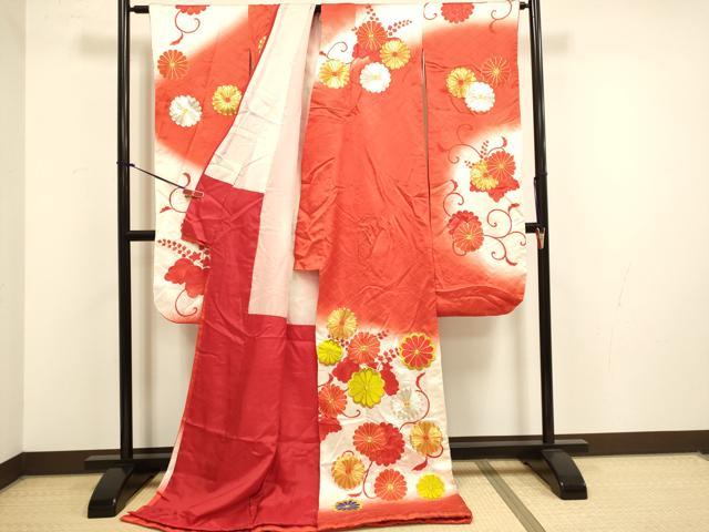 平和屋本店●お引きずり・お引き摺り・引き振袖 和装 結婚式 舞妓 芸妓 芸者 衣装 駒刺繍 総刺繍 菊桐文 暈し染め 逸品 DABH4788du