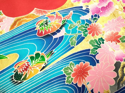 平和屋本店●お引きずり・お引き摺り・引き振袖 和装 結婚式 舞妓 芸妓 芸者 衣装 駒刺繍 流水鴛鴦風景花文 金彩 逸品 DABH4790du