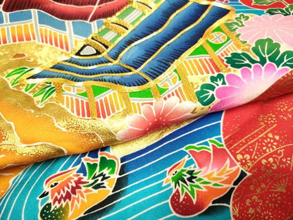 平和屋本店●お引きずり・お引き摺り・引き振袖 和装 結婚式 舞妓 芸妓 芸者 衣装 駒刺繍 流水鴛鴦風景花文 金彩 逸品 DABH4790du