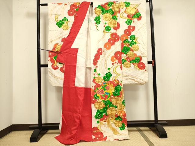 平和屋本店●お引きずり・お引き摺り・引き振袖 和装 結婚式 舞妓 芸妓 芸者 衣装 駒刺繍 総刺繍 雪輪重ね花文 金彩 逸品 DABH4794du