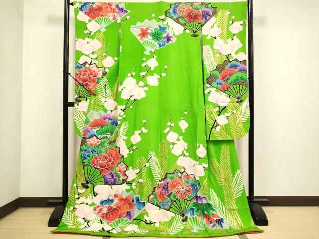 平和屋本店●お引きずり・お引き摺り・引き振袖 和装 結婚式 舞妓 芸妓 芸者 衣装 扇面花文 金彩 ラインストーン 逸品 DABH4799du