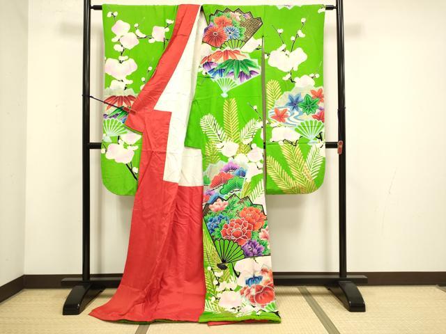 平和屋本店●お引きずり・お引き摺り・引き振袖 和装 結婚式 舞妓 芸妓 芸者 衣装 扇面花文 金彩 ラインストーン 逸品 DABH4799du