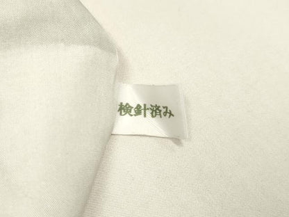 平和屋着物▽上質な紬　単衣　葡萄蔦の葉文　金糸　正絹　逸品　DABH4803du
