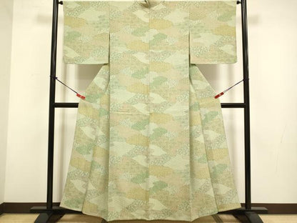 平和屋着物▽上質な小紋　単衣　吉祥文　正絹　逸品　DABH4806du