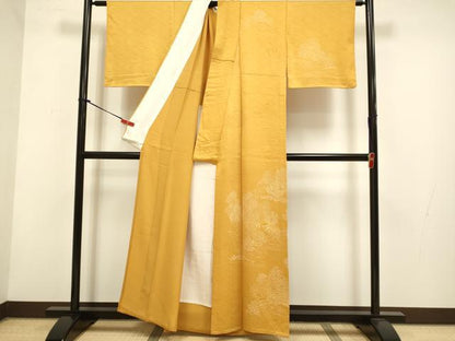 平和屋着物▽訪問着　単衣　刺繍　風景文　正絹　逸品　DABH4807du