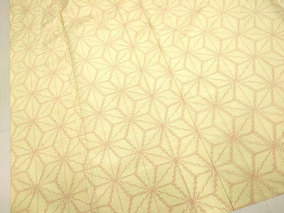 平和屋着物▽上質な紬　単衣　麻の葉文様　正絹　逸品　DABH4808du