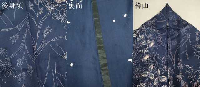 平和屋着物▽上質な小紋　単衣　草花文　正絹　逸品　DABH4812du