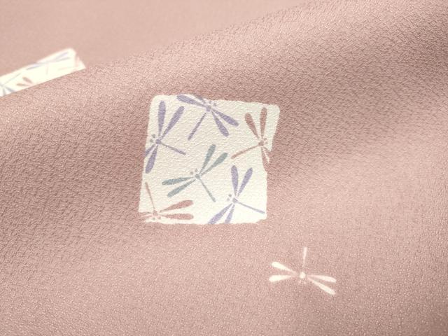 平和屋着物▽小紋　単衣　蜻蛉　トンボ　洗える着物　DABH4818du