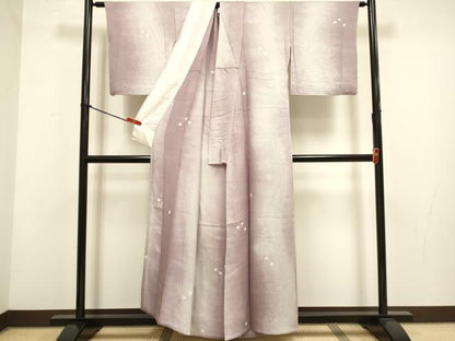 平和屋着物▽上質な小紋　単衣　絞り　霞文　暈し染め　正絹　逸品　DABH4821du