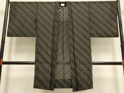 平和屋着物▽長羽織　スリーシーズン　春夏秋　塵除け　丸文　正絹　逸品　DABH4822du
