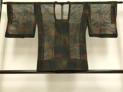 平和屋着物▽道行コート　スリーシーズン　春夏秋　塵除け　霞文　正絹　逸品　DABH4823du