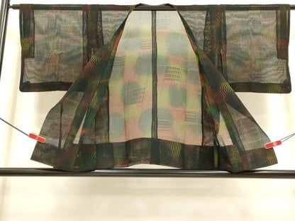 平和屋着物▽道行コート　スリーシーズン　春夏秋　塵除け　霞文　正絹　逸品　DABH4823du
