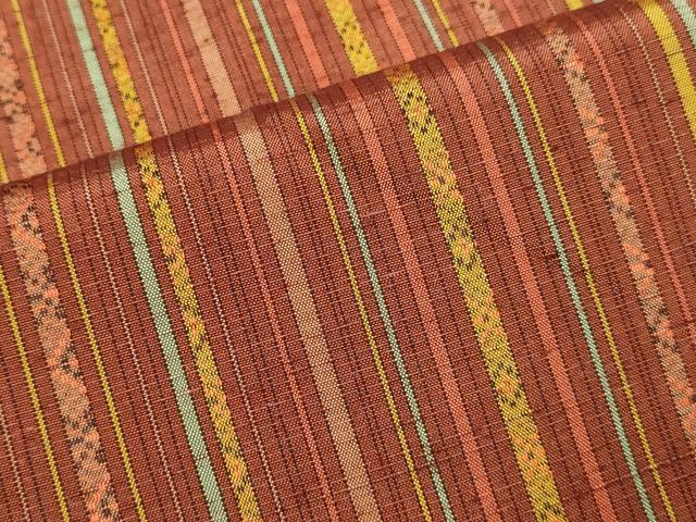 平和屋着物▽西陣　百済献上紬　単衣　間道　証紙付き　正絹　逸品　DABH4825du