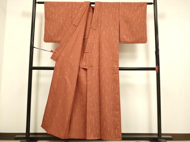 平和屋着物▽小紋　単衣　枝垂れ桜文　洗える着物　DABH4826du
