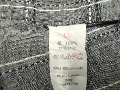 平和屋着物＊夏物　男性　小紋・浴衣兼用　刺し子　格子柄　綿　逸品　DABH4827du