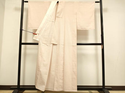 平和屋着物▽本塩沢　単衣　蚊絣　正絹　逸品　DABH4836du