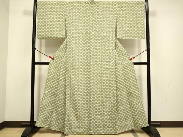 平和屋着物▽上質な小紋　単衣　源氏香　正絹　逸品　DABH4839du