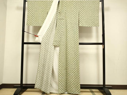 平和屋着物▽上質な小紋　単衣　源氏香　正絹　逸品　DABH4839du