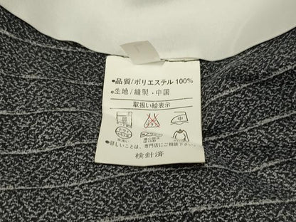 平和屋着物▽小紋　単衣　抽象間道　黒地　洗える着物　DABH4842du